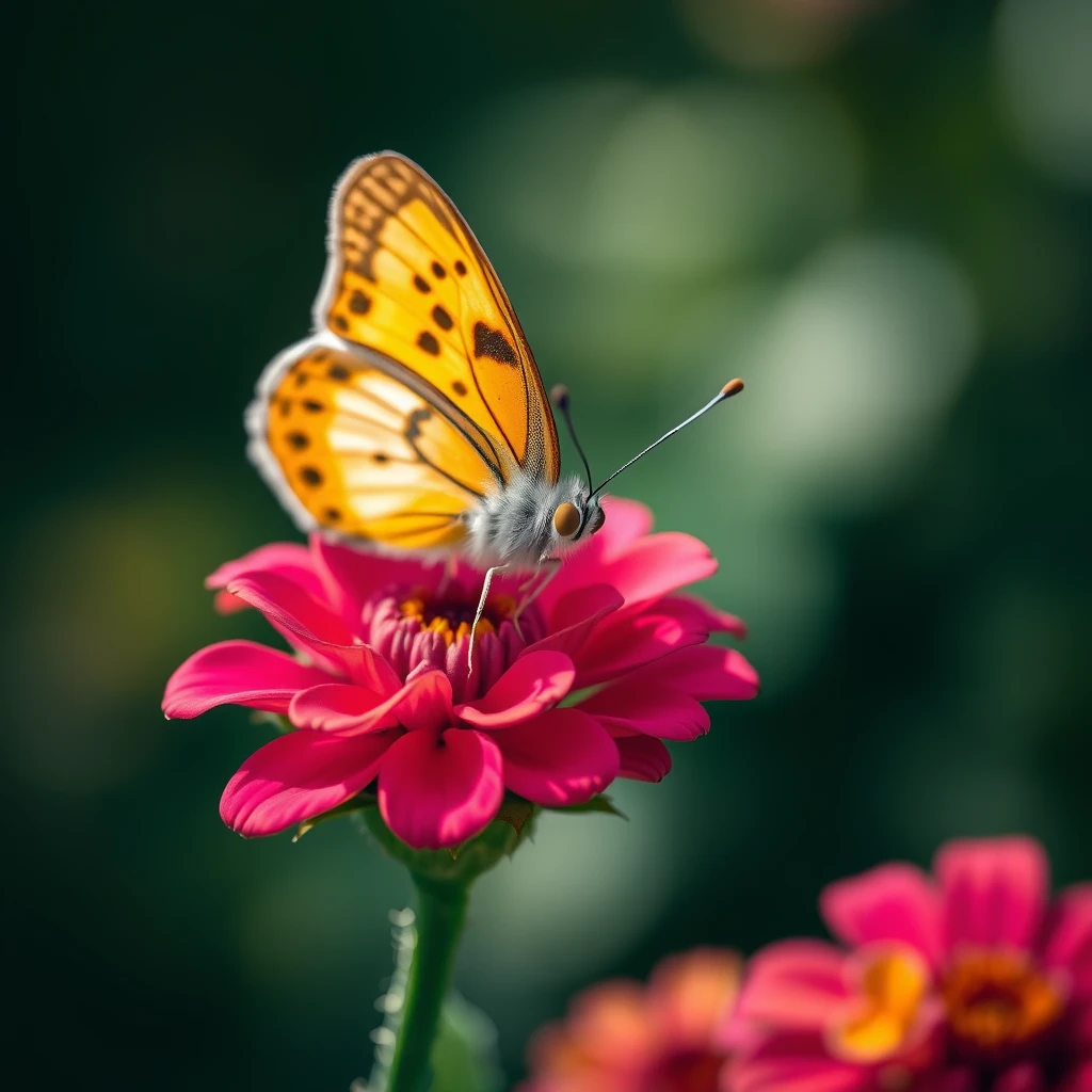 Closeup of a colorful butterfly on a flower
